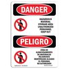 Signmission Safety Sign, OSHA Danger, 24" Height, Hazardous Material Storage Area Bilingual Spanish OS-DS-D-1824-VS-1314